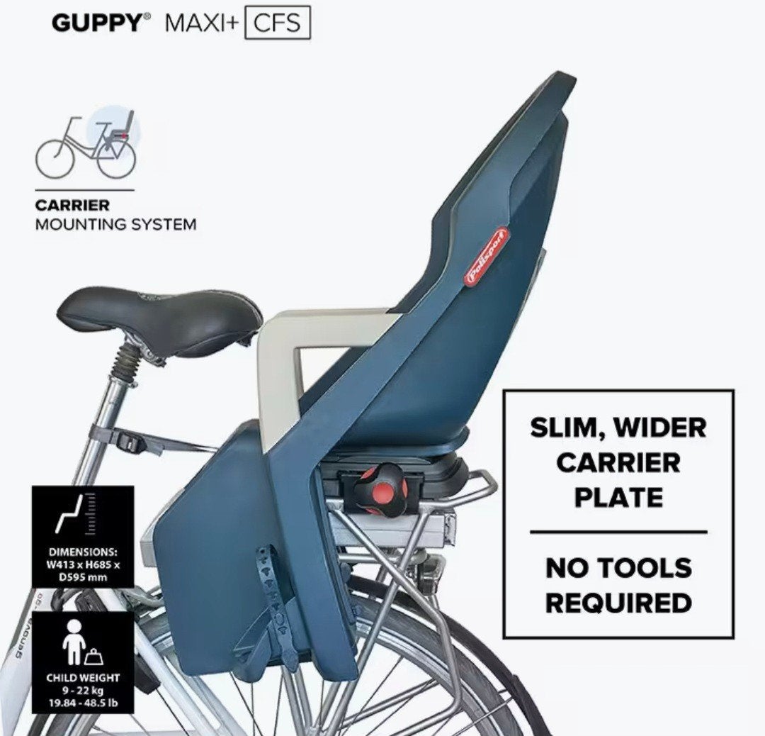 Polisport Guppy Maxi+ CFS Achterzitje Fiets, Ophalen, Zo goed als nieuw, Voetsteuntjes