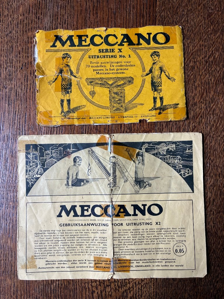 Vintage antiek Meccano gebruiksaanwijzing voorbeelden, Ophalen of Verzenden