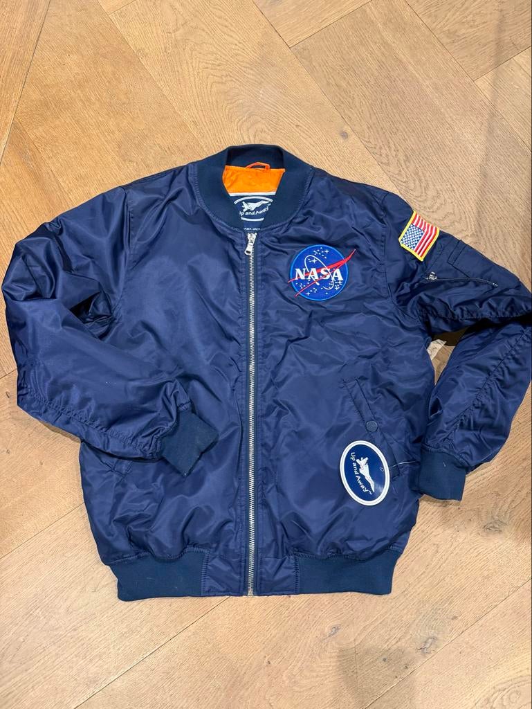 Donkerblauwe NASA bomberjack, Kleding | Heren, Ophalen of Verzenden, Nieuw, Blauw