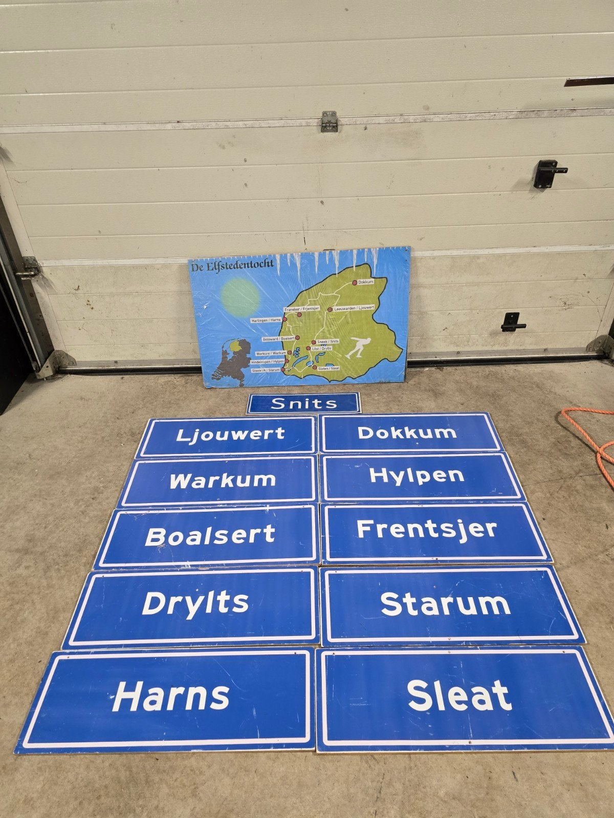 Friese naamborden Elfstedentocht, Ophalen, Gebruikt, Versiering