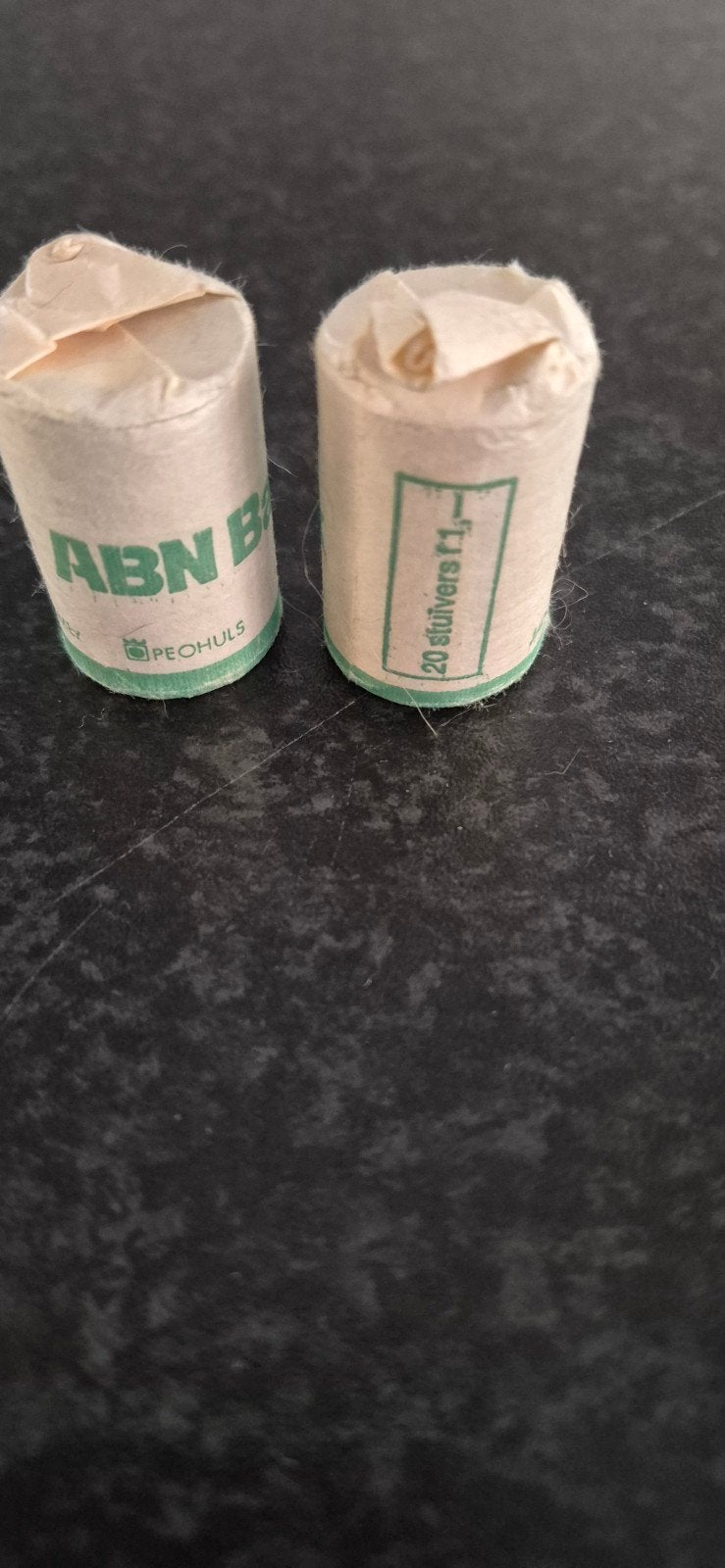 Setje van 4 stuiverrolletjes ABN Bank, Ophalen