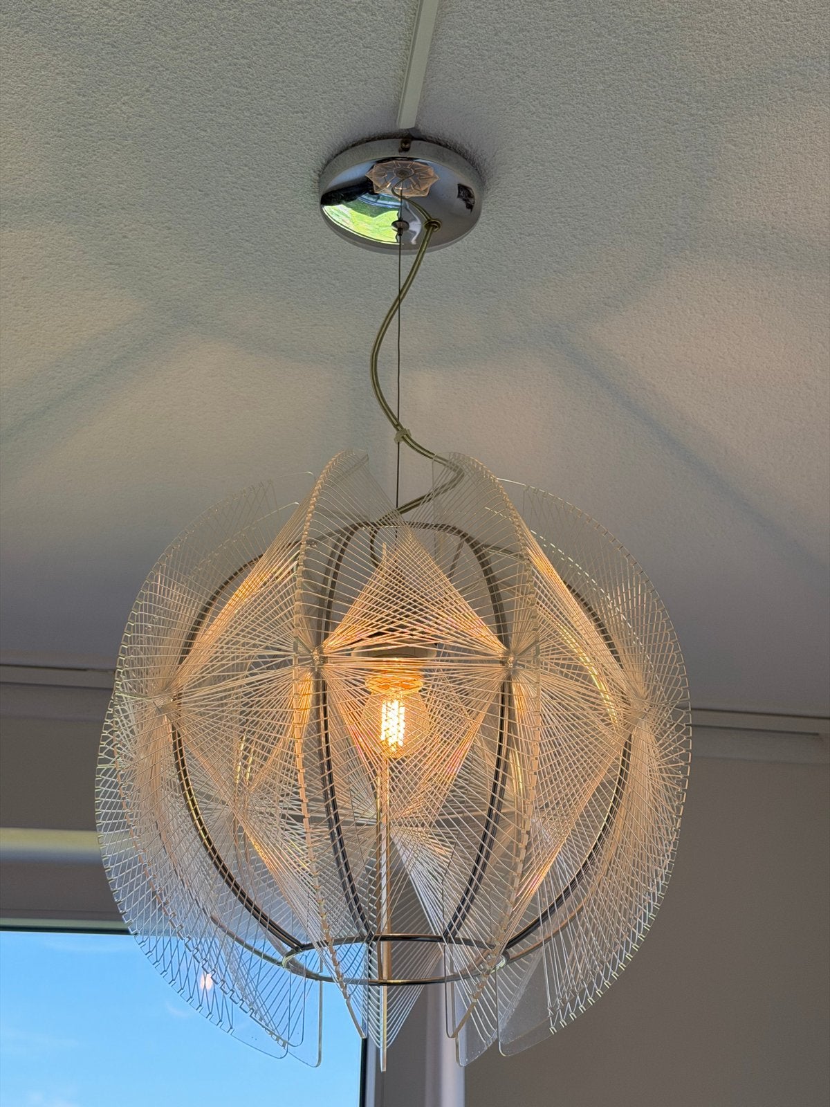 Paul Neuhaus Beacon hanglamp met uniek draadwerk, Ophalen of Verzenden, Zo goed als nieuw, Kunststof, E27 (groot)