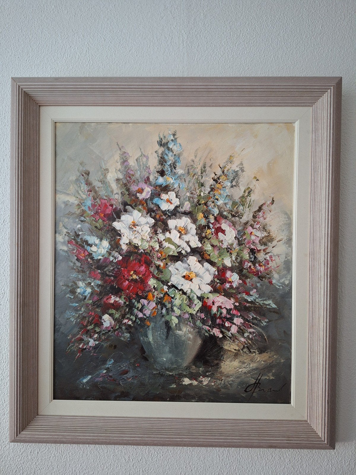 Prachtig Bloemen schilderij van Henry BRAND., Antiek en Kunst, Kunst | Schilderijen | Modern, Ophalen