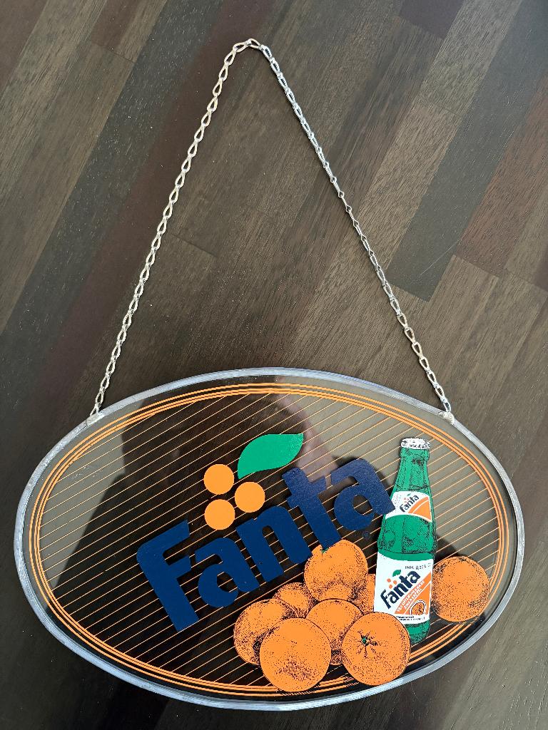 Fanta glas reclame raamhanger, Verzamelen, Merken en Reclamevoorwerpen, Ophalen of Verzenden, Gebruikt, Reclamebord
