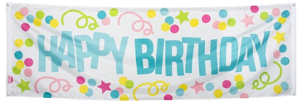 Gevelbanner / spandoek happy birthday (31002), Versiering, Info@all4funbaarlo.nl, BAARLO LB, Verjaardag