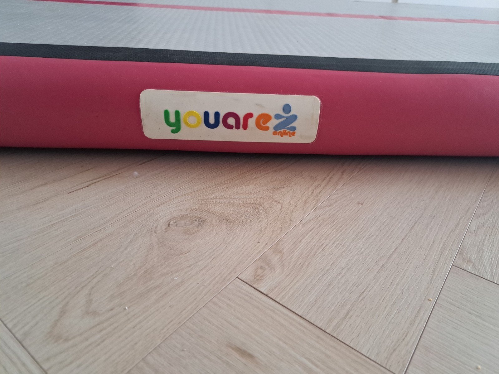 Youarez Airtrack - Roze/Grijs - 3 meter, Sport en Fitness, Turnen, Gebruikt, Materiaal, Roze, Kindermaat 122 t/m 140