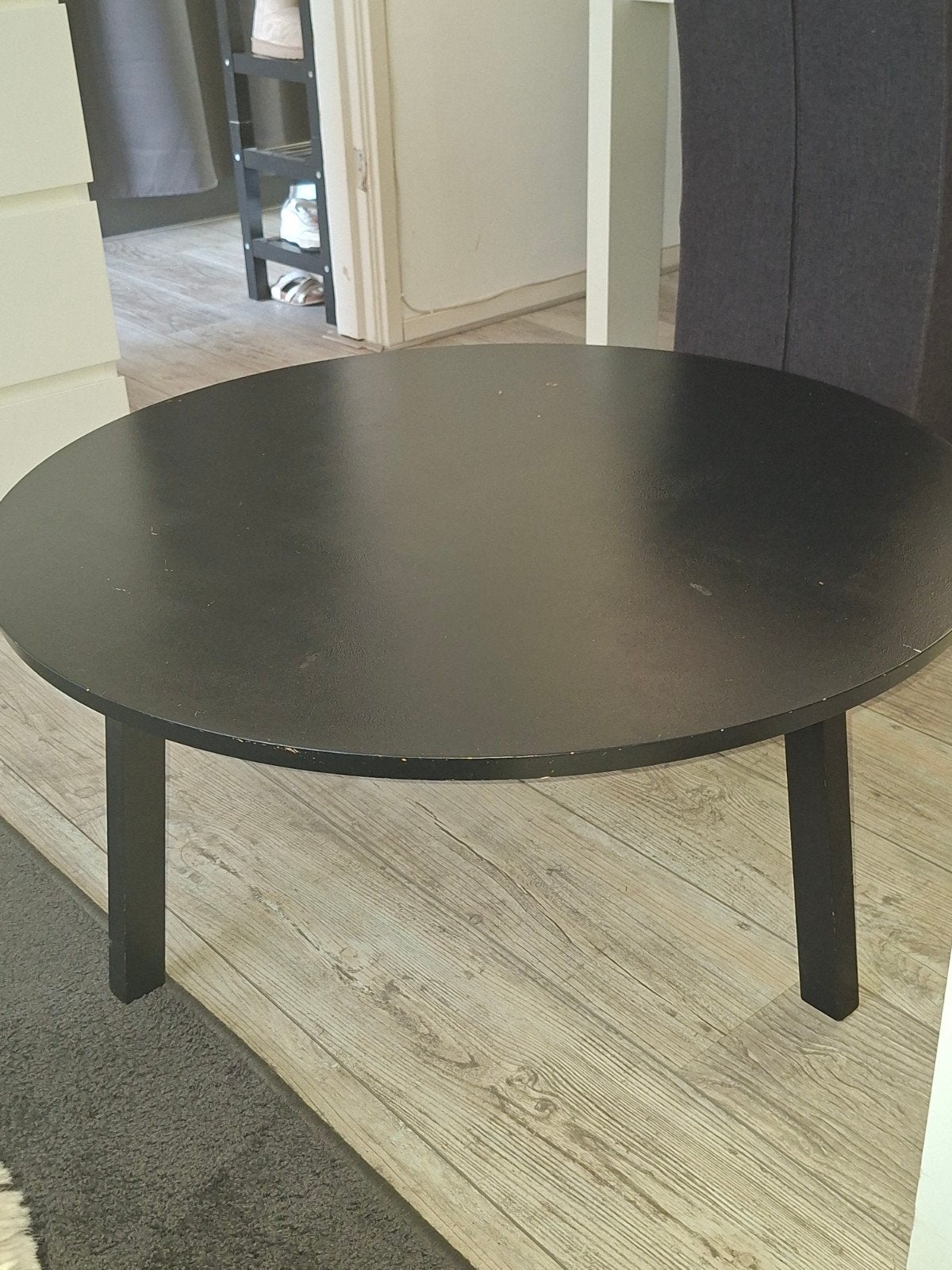 zwarte tafel 93 cm doorsnee, Ophalen, Gebruikt, 50 tot 100 cm, Rond