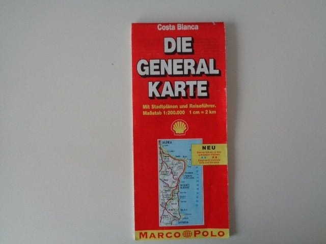5424-5-3 : landkaart / wegenkaart Costa Blanca, Gelezen, Ophalen of Verzenden, Landkaart, 1800 tot 2000