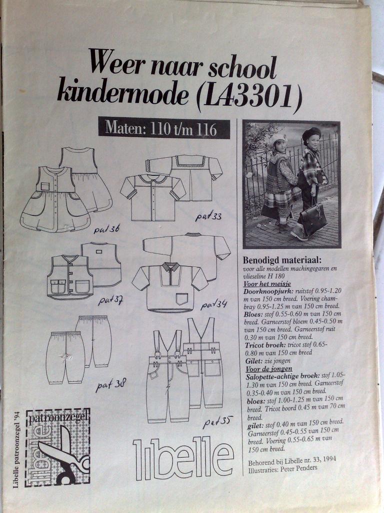 11 x Libelle patronen voor kinderen en baby, Verzenden, Zo goed als nieuw, Kind, Overige merken