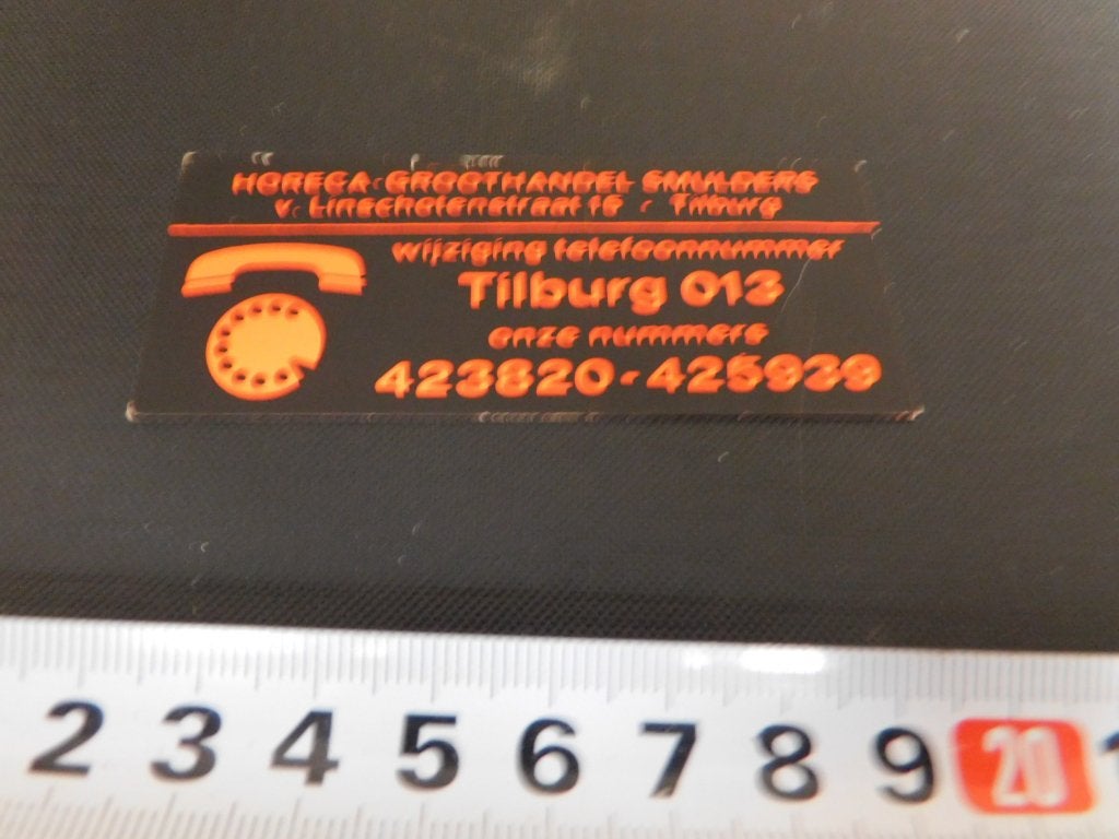 sticker Tilburg Horeca Groothandel SMULDERS v. Linschotenstr, Ophalen, Zo goed als nieuw