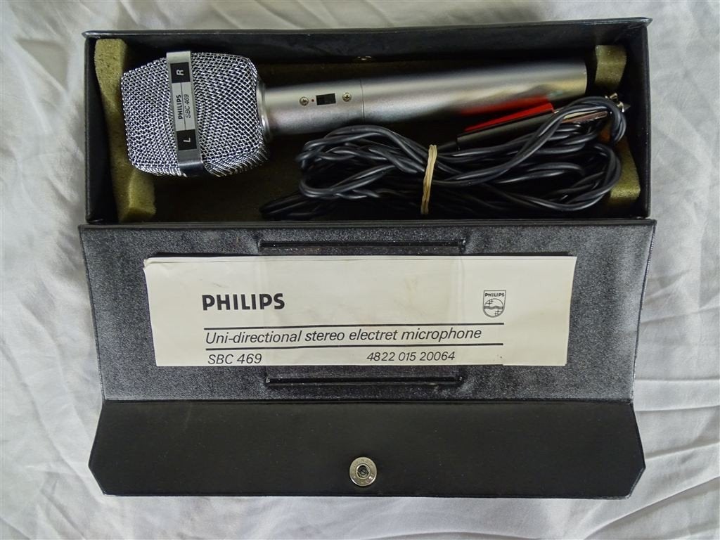 A7468. Philips Uni-directional Stereo Electret Microphone SB, Muziek en Instrumenten, Microfoons, Ophalen of Verzenden, Gebruikt