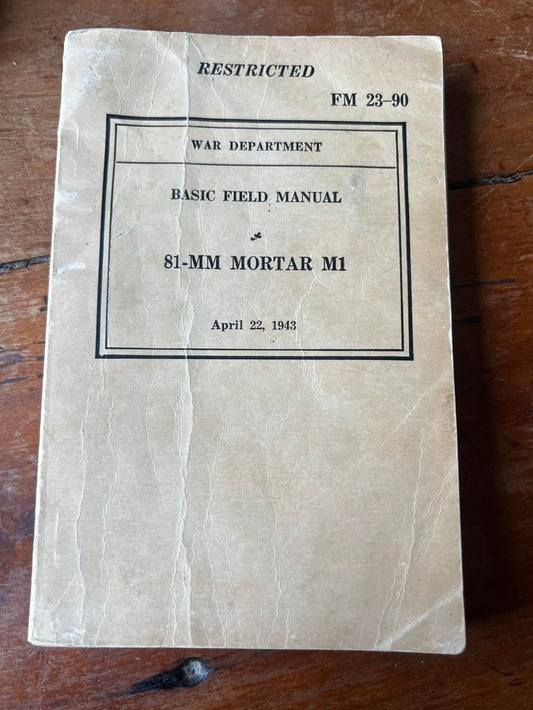 WO2 Amerikaans 81 mm mortier mortar voorschrift airborne, Amerika, Ophalen of Verzenden