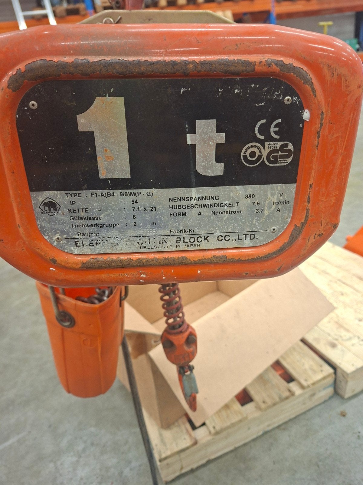 FAH Elephant 1t elektrische takel - Gebruikt, Ophalen, Gebruikt