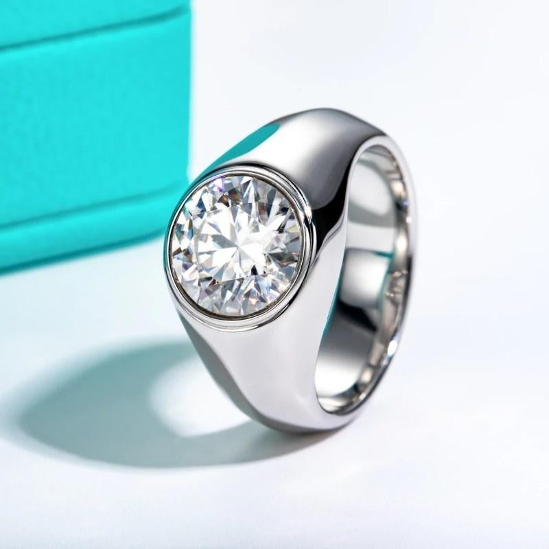Exclusieve ring met 4 Karaat Moissanite – 10 mm - 925 zilver, My Name Is Nobody, 20 of groter, Verzenden, Nieuw