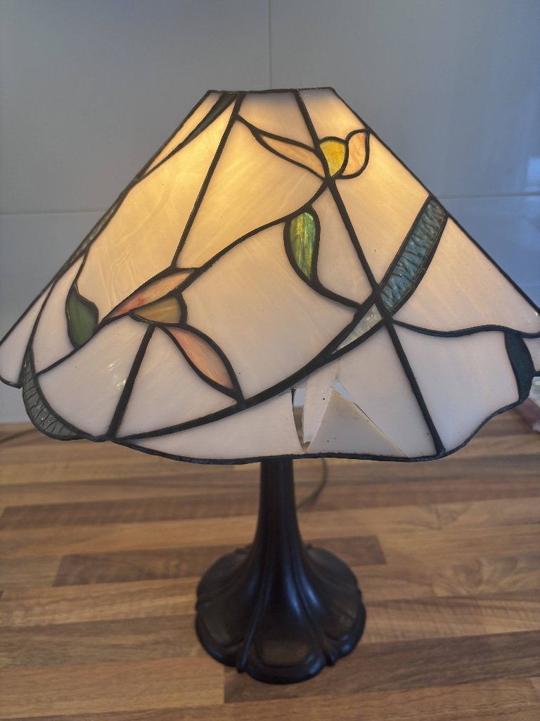 Jugendstil schemerlamp, Ophalen, Gebruikt, Meerkleurig, Glas