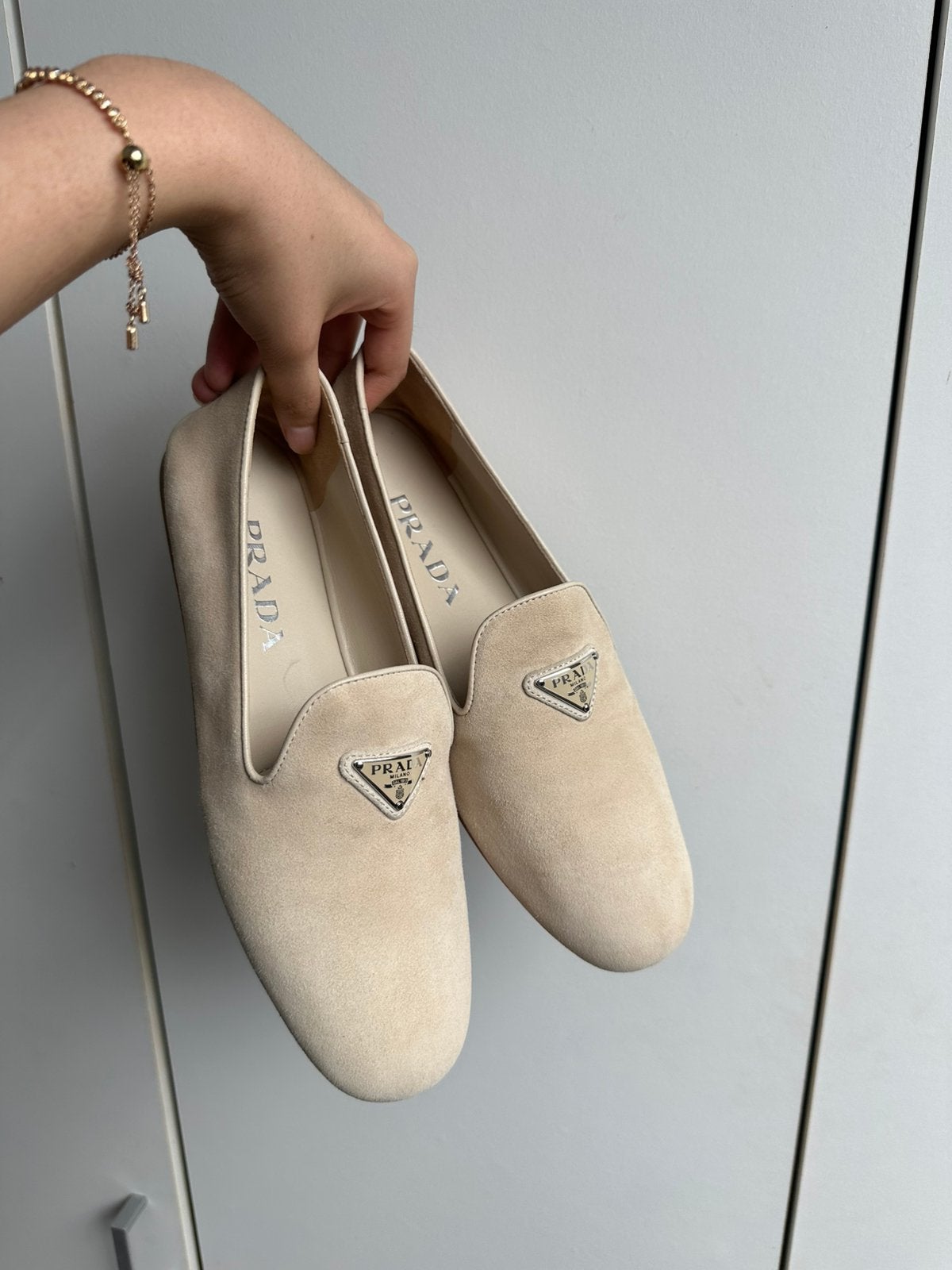 Loafers prada vrouwen, Ophalen of Verzenden, Beige, Instappers