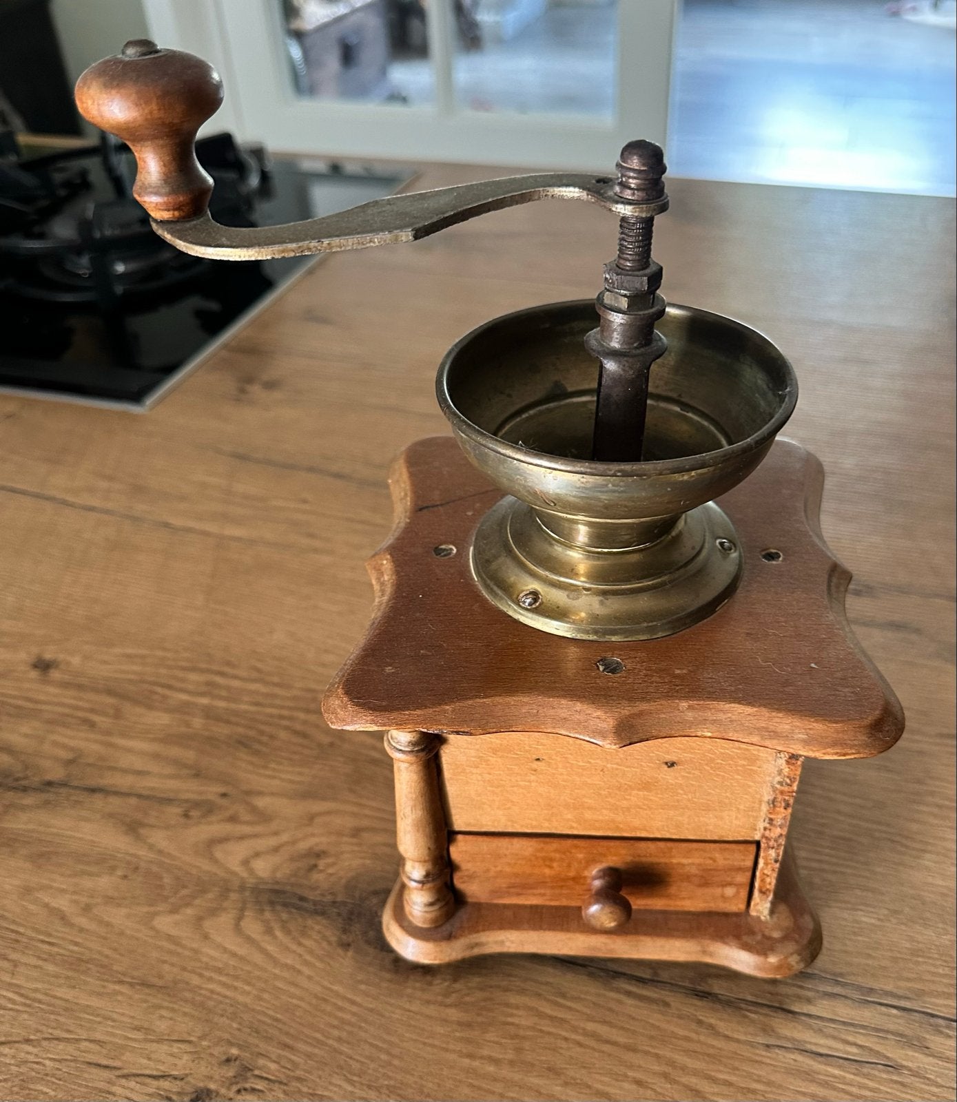 Vintage Koffiemolen - Hout en Messing, Ophalen of Verzenden