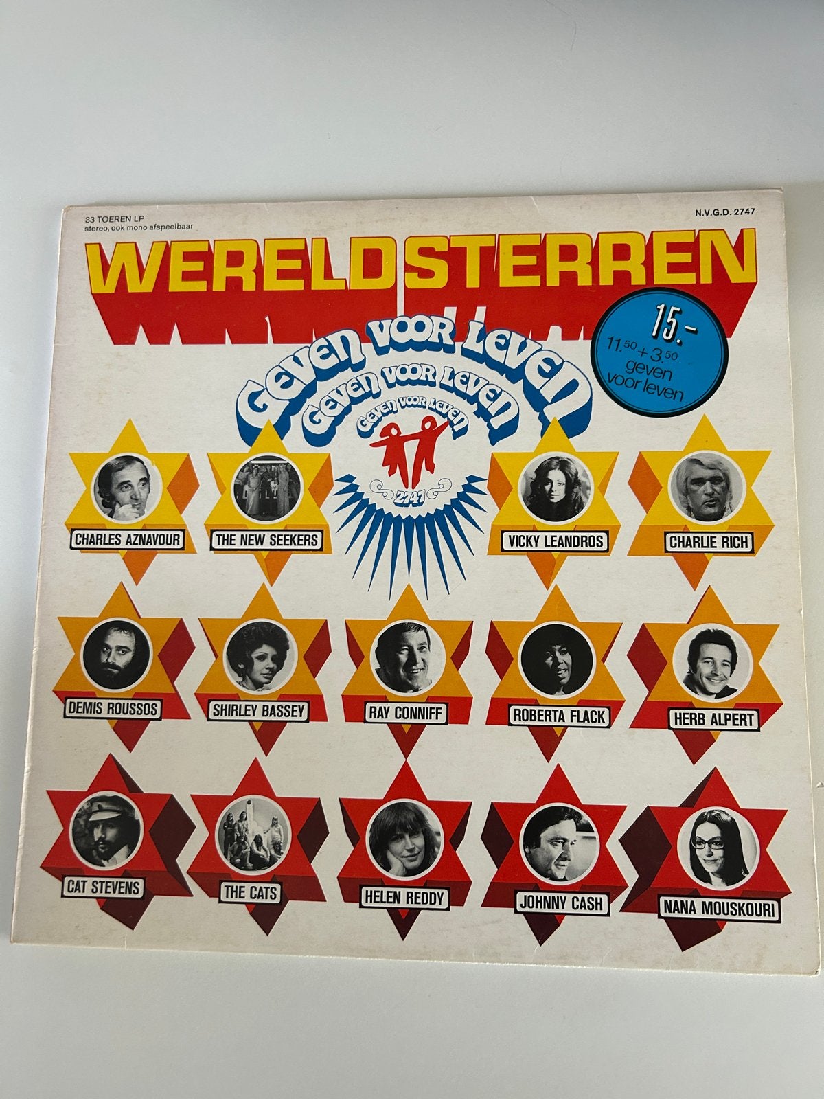 Wereldsterren Geven Voor Leven LP - Diverse Artiesten, Ophalen, LP, Gebruikt, Pop