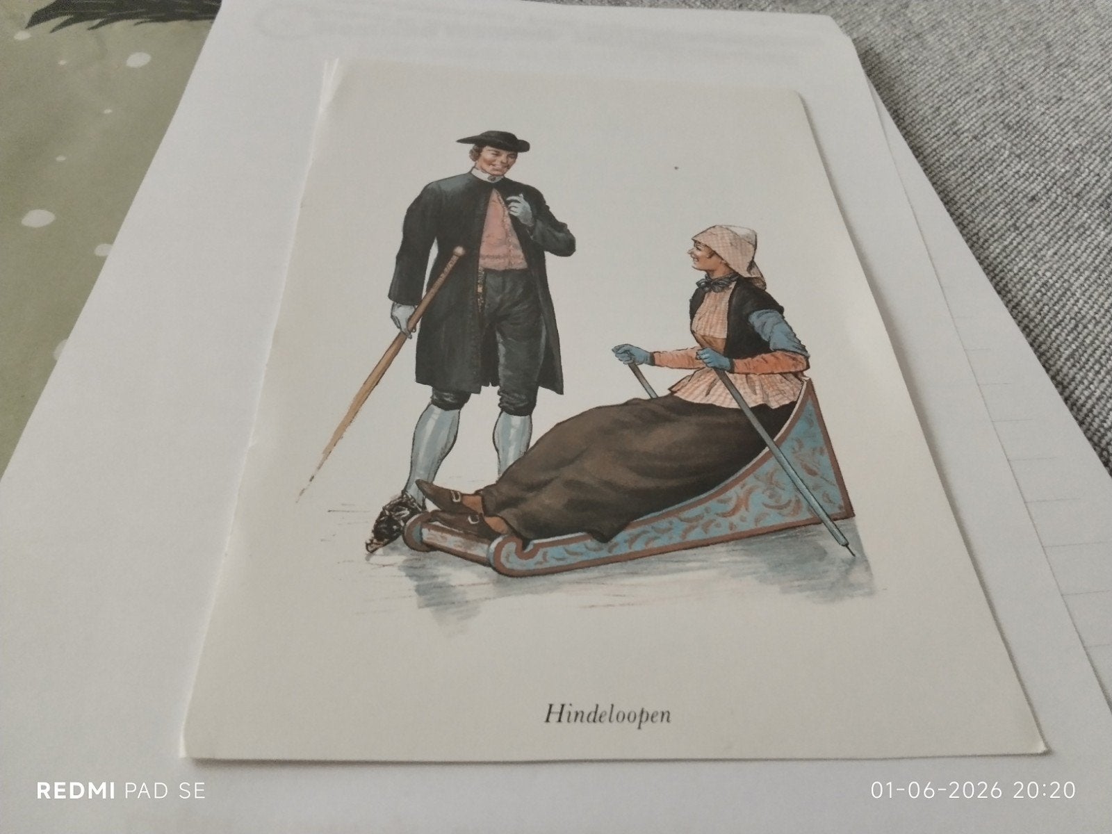 Oude Hindelooper prent  met gedicht, Ophalen of Verzenden, Voor 1940