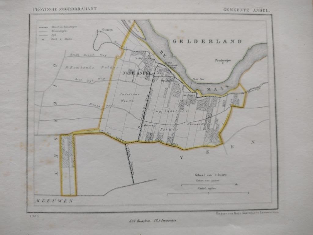 01 Andel Brabant Litho Kuyper1867, Antiek en Kunst, Ophalen of Verzenden