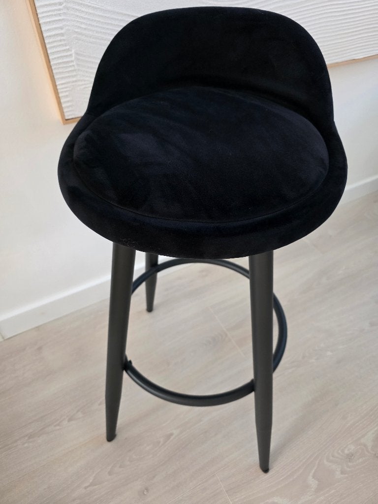 Foto 5 van Barkruk velvet zwart