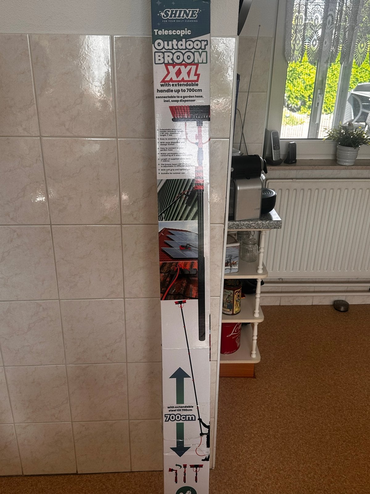 Shine Telescopische Buitenbezem XXL - 700cm uitschuifbaar, Ophalen of Verzenden, Nieuw
