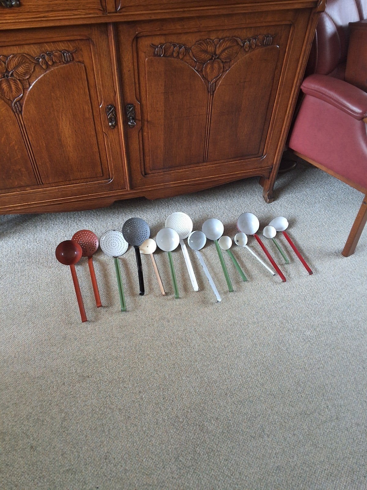 DIVERSE  EMAILLE  lepels /schuimspanen/soeplepels enz., Antiek en Kunst, Ophalen of Verzenden