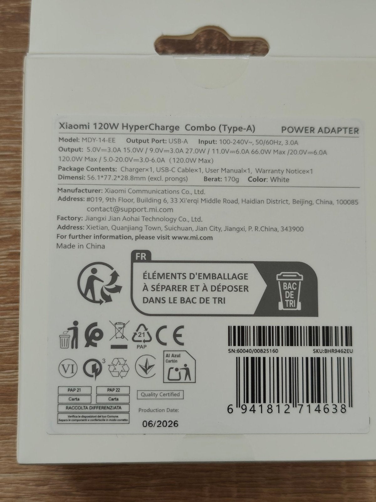Xiaomi 120W HyperCharge Combo (Type-A) Snellader Nieuw✅, Telecommunicatie, Universeel, Nieuw, Ophalen of Verzenden, Snellader