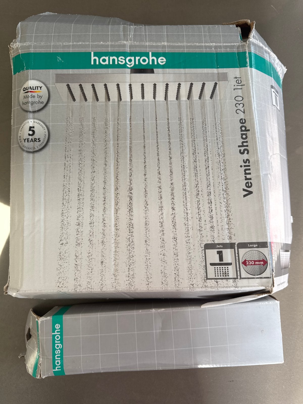 Hansgrohe Vernis Shape 230 hoofddouche met douchearm, Ophalen of Verzenden, Nieuw, Chroom, Douche
