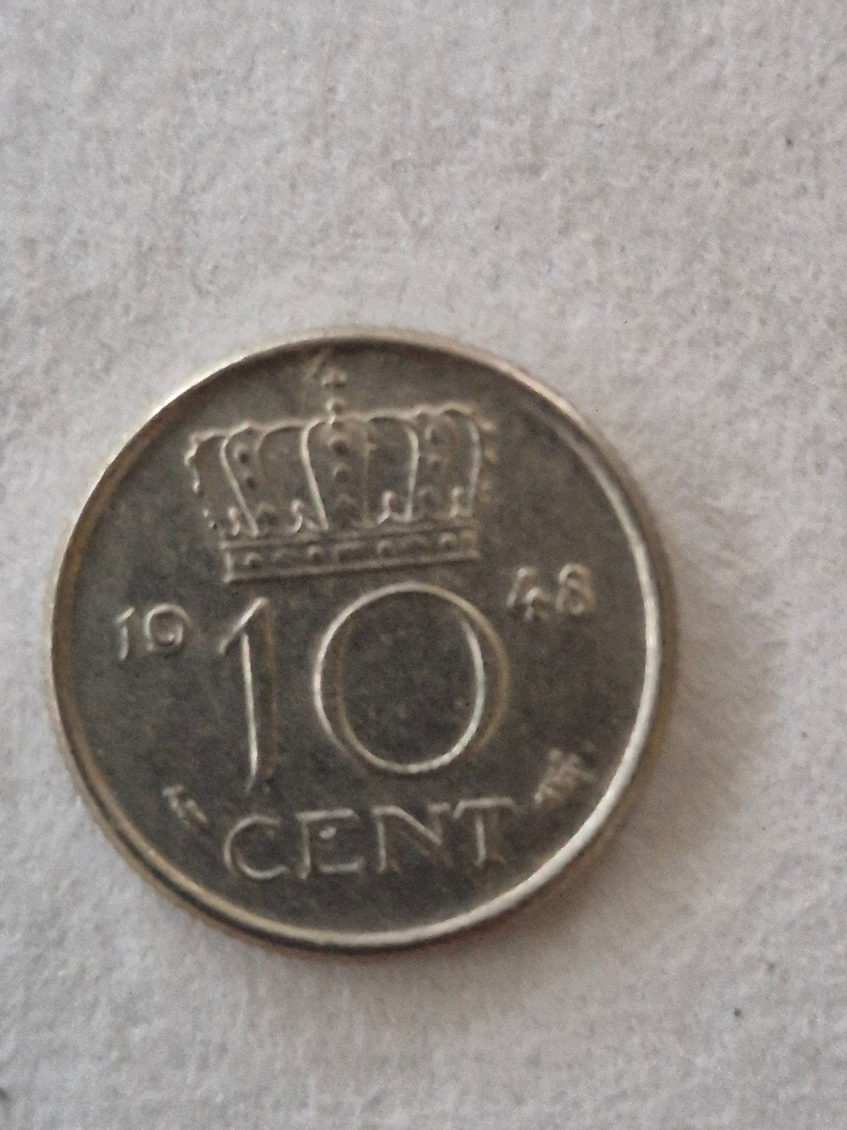 Nederland 10 Cent 1948 Koningin Wilhelmina, Postzegels en Munten, Munten | Nederland, Ophalen of Verzenden, Koningin Wilhelmina