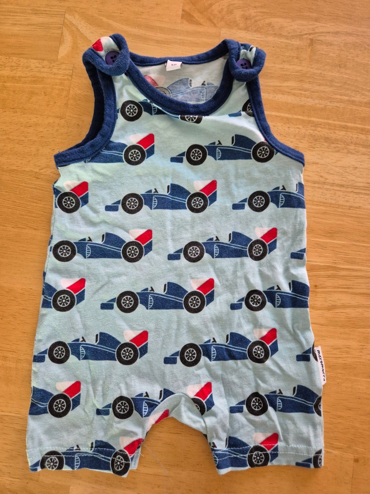 Maxomorra Summersuit Maat 50 met auto print, Kinderen en Baby's, Babykleding | Maat 50, Ophalen of Verzenden, Pakje, Jongetje