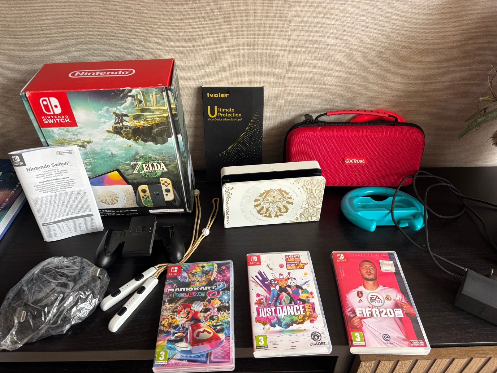 Nintendo Switch OLED Zelda Tears of the Kingdom Edition, Met games, Zo goed als nieuw, Met 1 controller, Switch OLED