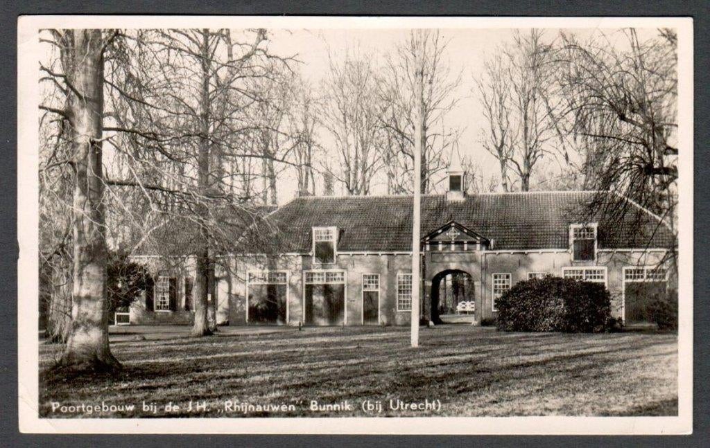 Oude Ansicht Bunnik Poortgebouw bij de J H Rhijnauwen 1949 U, Ophalen of Verzenden, 1940 tot 1960, Gelopen, Utrecht