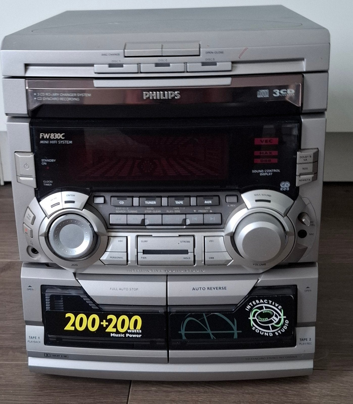 Philips FW830C Mini Hifi Systeem met CD, Cassette en Tuner, Audio, Tv en Foto, Stereo-sets, Ophalen, Philips, Gebruikt, Tuner of Radio
