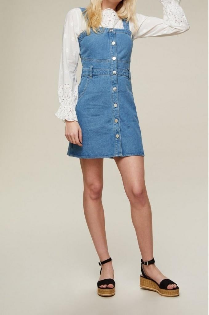 Blue denim button dress (Miss Selfridge), Blauw, Nieuw, Ophalen of Verzenden, Maat 34 (XS) of kleiner