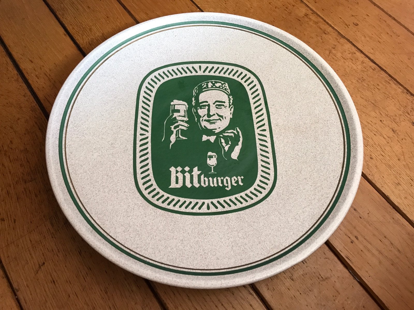 Vintage Bitburger bord van aardewerk, Ophalen of Verzenden, Zo goed als nieuw, Reclamebord, Plaat of Schild, Overige merken