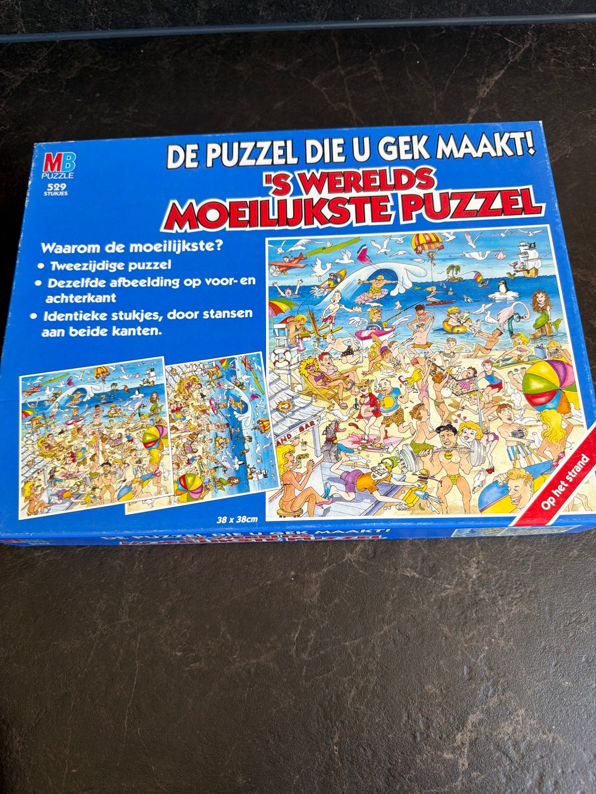 MB 's Werelds Moeilijkste Puzzel - Strandtafereel, Ophalen of Verzenden, Minder dan 500 stukjes, Gebruikt, Legpuzzel