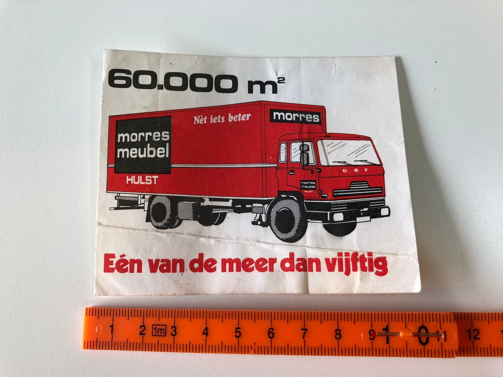 Sticker DAF 2000 - 2200 Morres Meubelen Hulst, Ophalen of Verzenden, Zo goed als nieuw, Auto's
