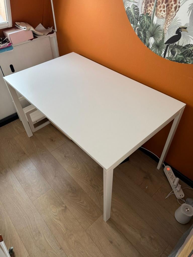 IKEA Melltorp eettafel/bureau 75x125 cm wit, Huis en Inrichting, Ophalen, 100 tot 150 cm, 50 tot 100 cm, Zo goed als nieuw