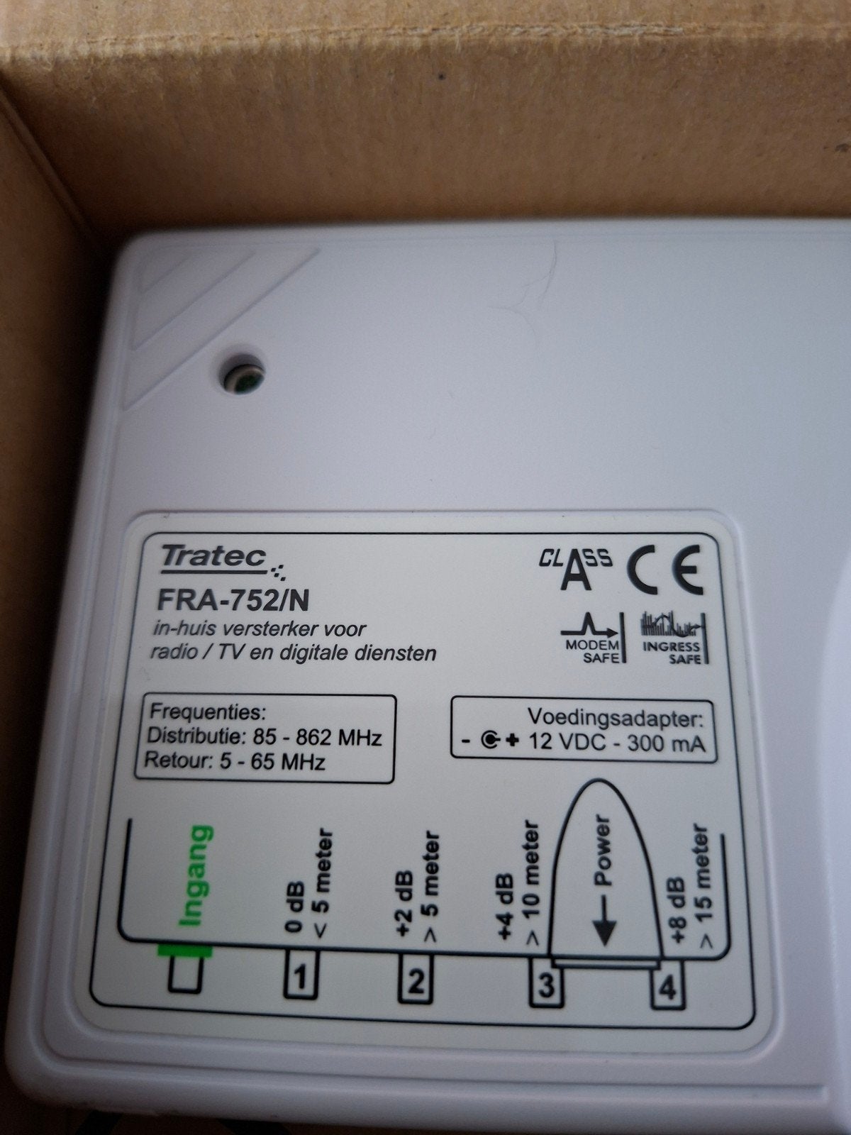 Tratec FRA-752/N In-huis Versterker voor Radio/TV, Ophalen, Zo goed als nieuw, Minder dan 2 meter, Overige kabels