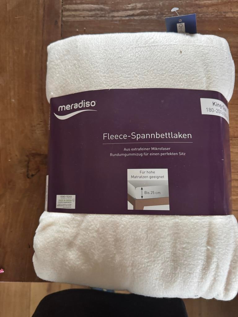 Meradiso Fleece-Spannbettlaken King-Size wit, Ophalen of Verzenden, Wit, Hoeslaken of Sloop, Nieuw