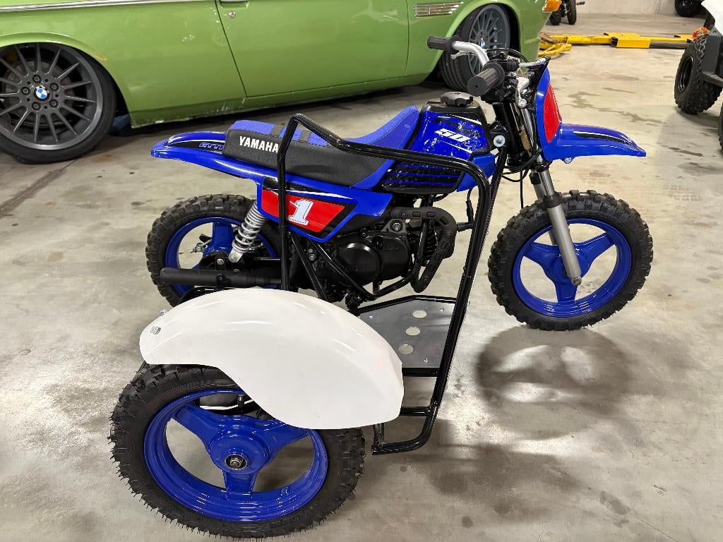 Yamaha PW50 met zijspan gerestaureerd z.g.a.n., Fietsen en Brommers, Minibikes, Midibikes en Pitbikes, Ophalen, Yamaha, 49 cc