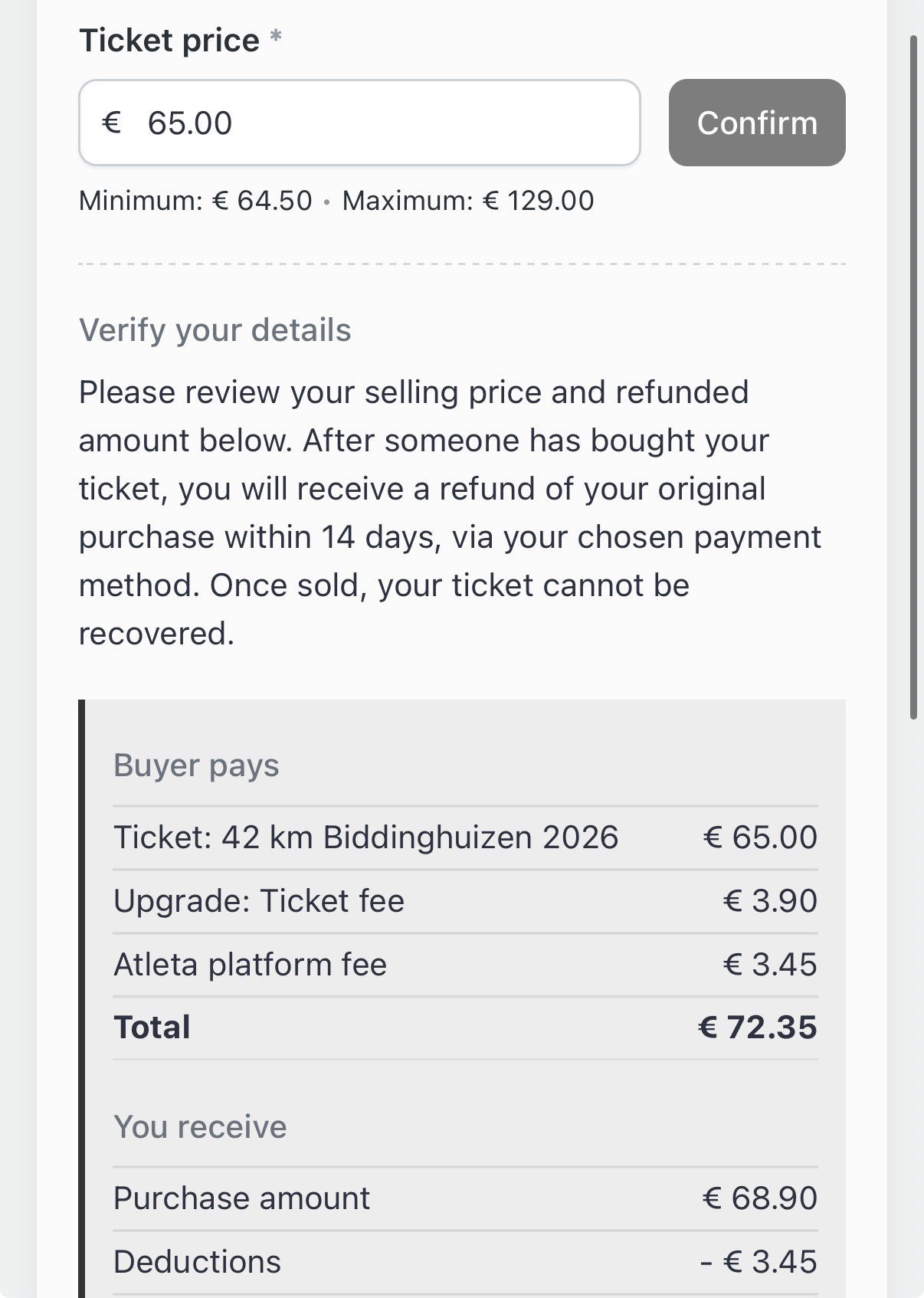 TICKET MUDMASTERS BIDDINGHUIZEN, Eén persoon, Overige soorten
