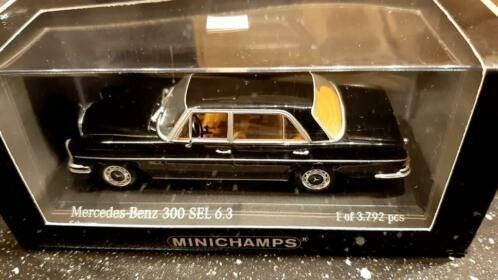 Minichamps Mercedes Benz 300 SEL 6.3 ZWART LIMITED EDITION, Ophalen of Verzenden, Nieuw, Auto, MiniChamps