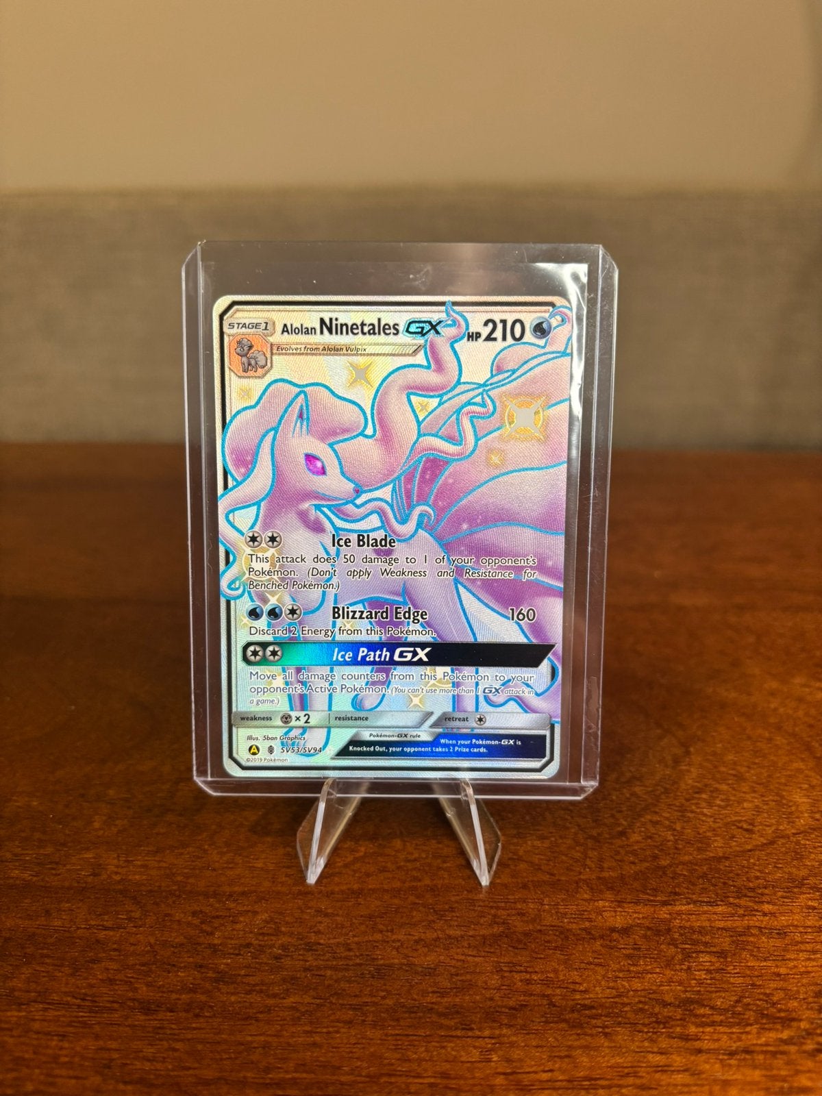 ✨Alolan Ninetales GX SV53/SV94 Shiny Full Art✨, Ophalen of Verzenden, Zo goed als nieuw