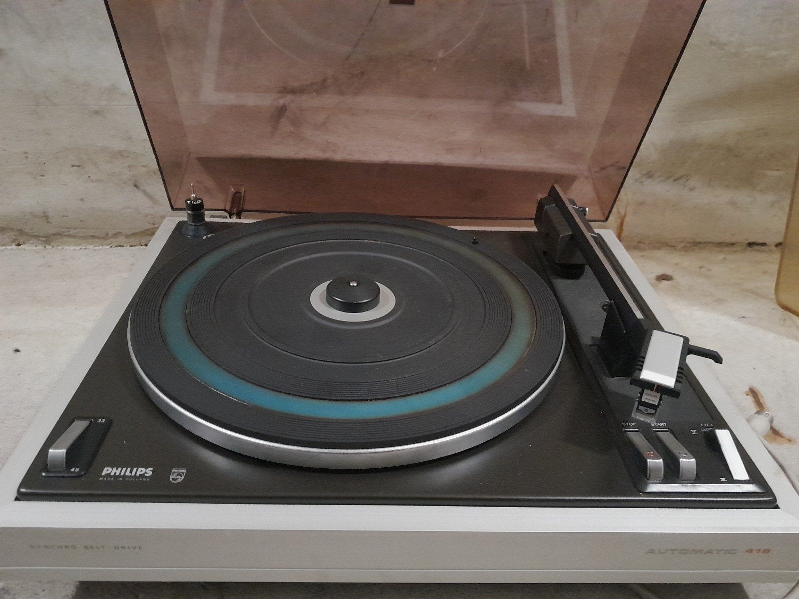 philips platenspeler 418 werkend, Ophalen of Verzenden, Gebruikt, Platenspeler, Philips