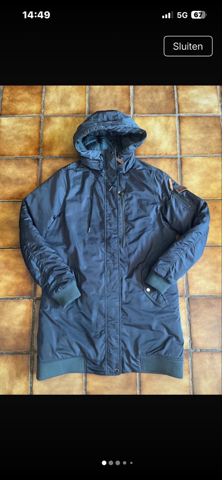 Moscow Padded Coat Technical - Donkerblauwe winterjas, Kleding | Dames, Ophalen of Verzenden, Gedragen, Maat 36 (S), Blauw