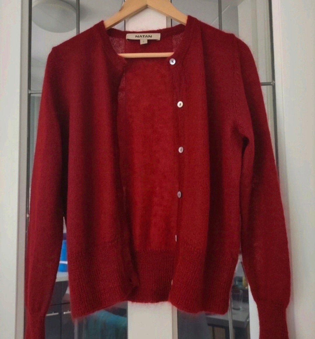Natan Bordeaux Vest Maat 36 Mohair/Wol Blend, Natan, Verzenden, Maat 36 (S), Rood