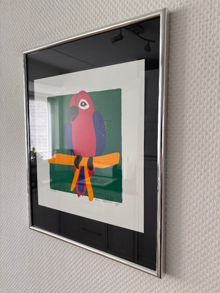 Zeefdruk Papegaai van Maya Wildevuur, gesigneerd, genummerd., Zeefdruk, Ophalen of Verzenden, Gesigneerd, Dieren en Natuur
