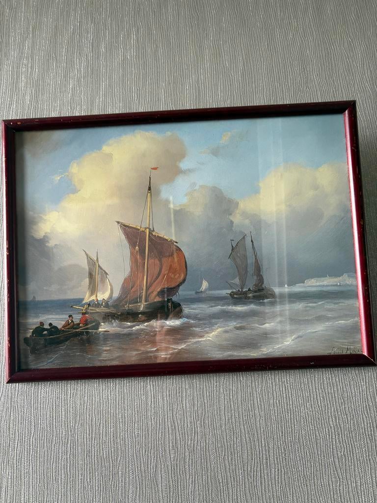 Zeegezicht print van Louis Meijer, Antiek en Kunst, Kunst | Schilderijen | Klassiek, Ophalen of Verzenden